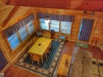 north Georgia cabin rental-Aerial view of dining area